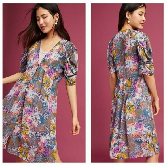 Akemi + Kin Valencia Dress From Anthropologie Floral Sz S - Picture 4 of 16